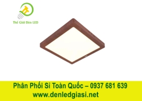 Đèn LED Ốp Trần Đổi Màu Vuông Viền Vân Gỗ  MSS-614 