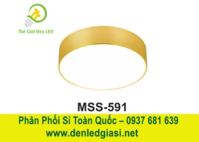 Đèn LED Ốp Trần Đổi Màu Tròn Viền Xi Mạ Vàng 18K Cao Cấp  MSS-591