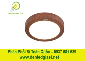 Đèn LED Ốp Trần Đổi Màu Tròn Viền Vân Gỗ  MSS-611