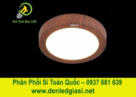 Đèn LED Ốp Trần Đổi Màu Tròn Viền Vân Gỗ  MSS-612